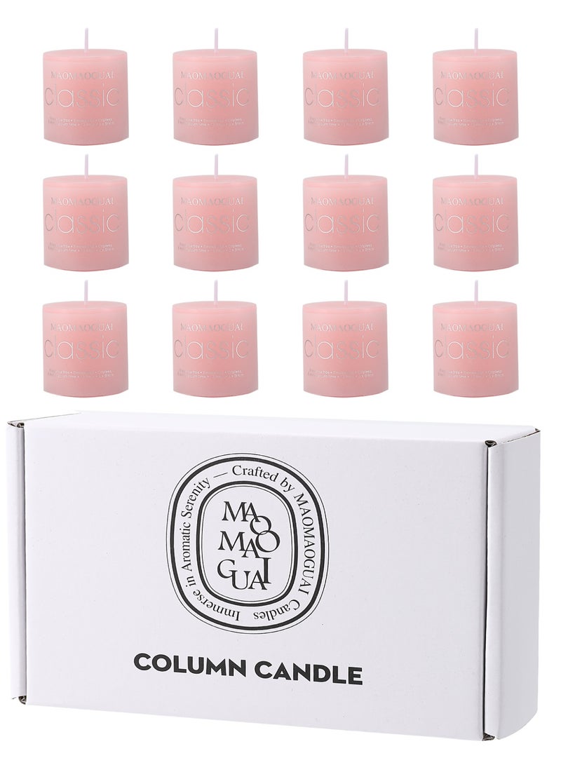 ١٢ شمعة في العلبة الواحدة برائحة أزهار الكرز الوردي، قطرها أسطواني وارتفاعها ٥ سم/٢ بوصة. شموع عطرية بدون دخان، برائحة طبيعية، مثالية لحفلات الزفاف والحفلات والمنتجعات الصحية والتجمعات المنزلية وحفلات العشاء. - Image 1