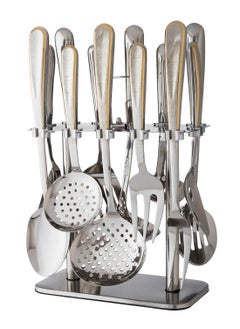 Squalo 13 Piece Stainless Steel Serving Spoon Set Silver & Gold  - Image 2
