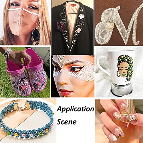 BLAAROOM 5800Pcs Half Pearls for Crafts, Flatback for Artwork Making, DIY Rhinestones Accessory Nail Art, Face Gems Jewels Flat Back Craft for Artist Creative - AB Mermaid - Image 5