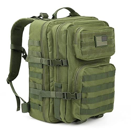 REEBOW GEAR Military Tactical Backpack Large Army 3 Day Assault Pack Molle Bag Army Green - Image 1