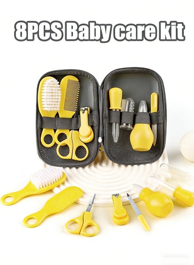 Aissiora 8 PCS Baby care kit Baby nasal aspirator care kit Baby nail clipper kit Baby comb set Children's finger toothbrush - Image 1