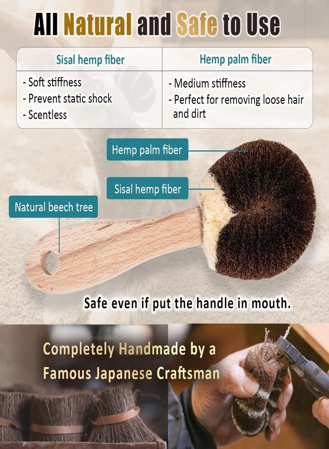 Wablade Natural Tawashi Dog Grooming & Massage Brush – Made in Japan, Gentle Palm Fiber Brush for Dogs, Relaxing Skin Stimulation, Low Static, Wooden Handle, Daily Dog Care Tool (Small Dog A) - Image 5