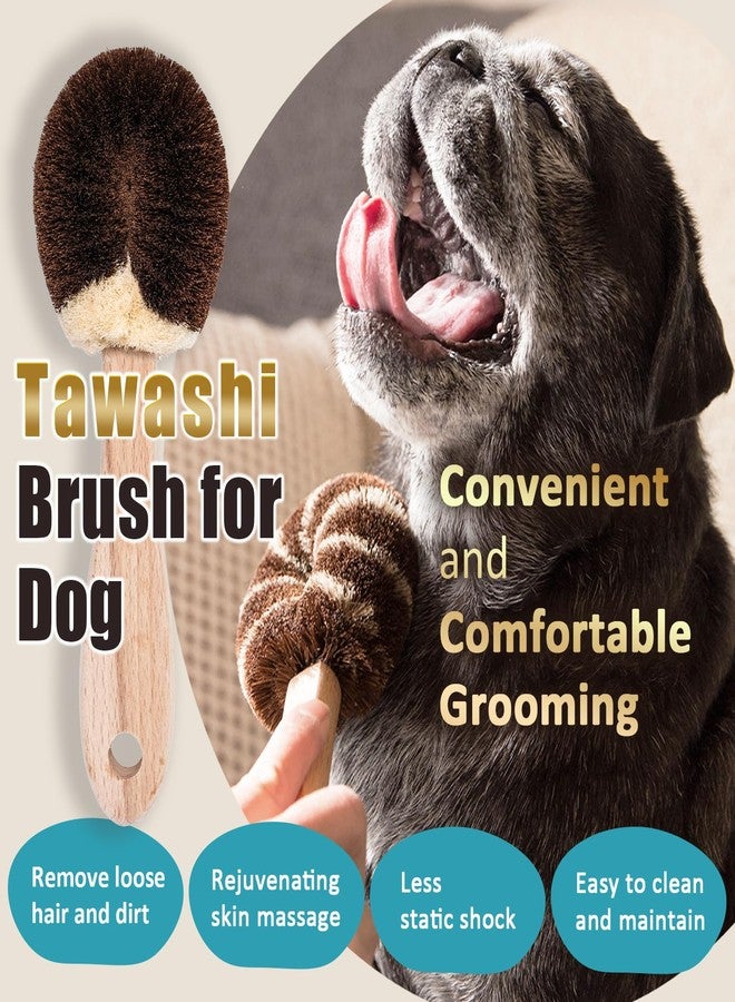 Wablade Natural Tawashi Dog Grooming & Massage Brush – Made in Japan, Gentle Palm Fiber Brush for Dogs, Relaxing Skin Stimulation, Low Static, Wooden Handle, Daily Dog Care Tool (Small Dog A) - Image 2