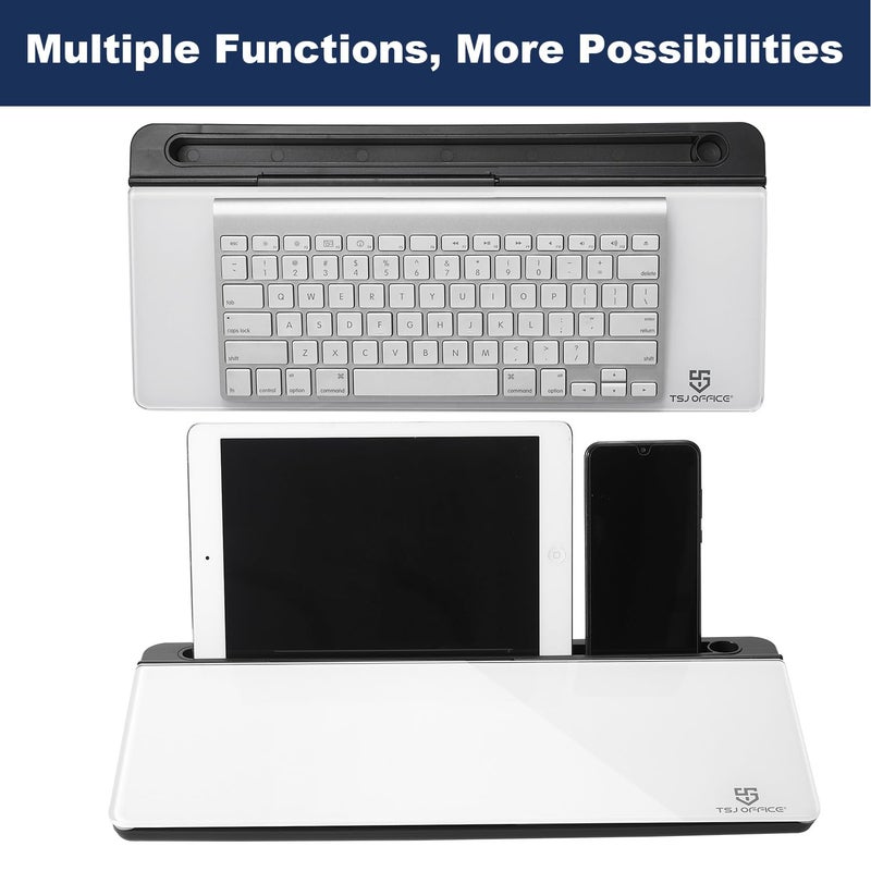 TSJ OFFICE Desktop Whiteboard Dry-Erase-Board - Computer Keyboard Stand White Board Surface Pad with Drawer, Desk Organizers with Accessories for Office, Home, School Supplies - Black - Image 5