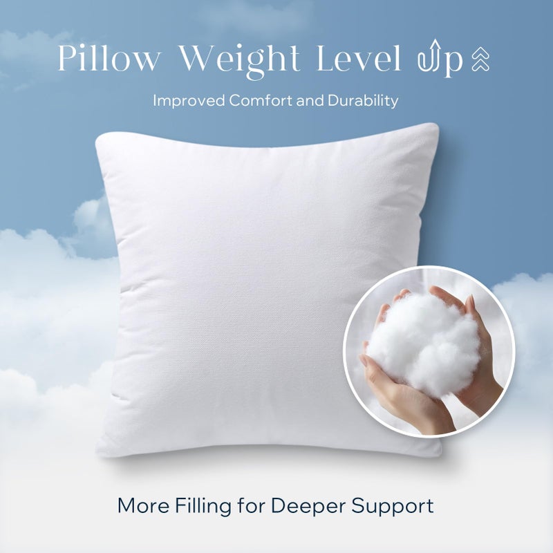 Phantoscope 18x18 Pillow Insert - Throw Pillow Insert with 100% Cotton Cover - 18 Inch Square Form Microfiber Pillow Sham Stuffer - Couch Cushion Pillows, 1 Count (Pack of 1) - Image 4