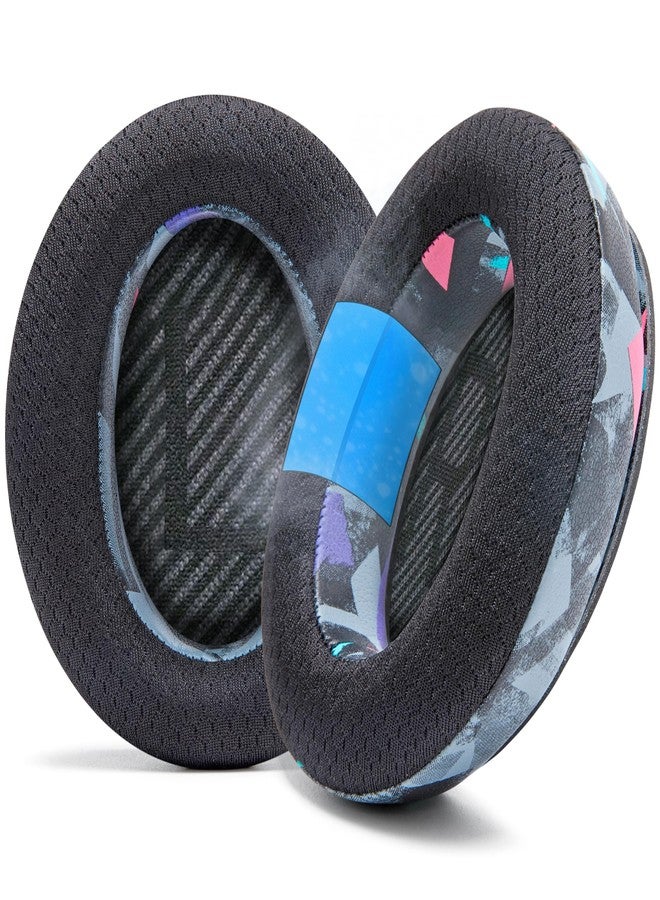 WC Freeze QC35 - Cooling Gel Ear Pads for Bose QC35 & QC35ii (QuietComfort 35) Headphones & More | Breathable Sports Fabric, Cooling Gel, Extra Thick & Cooler for Longer | 90's Black - Image 1