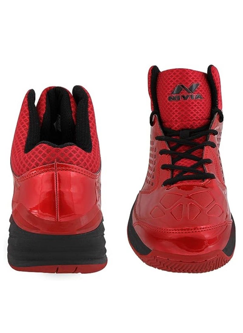 Nivia - Warrior Men's Basketball Shoes | Material : PU Synthetic Leather | Size : 9 | Lace-Up - Image 1