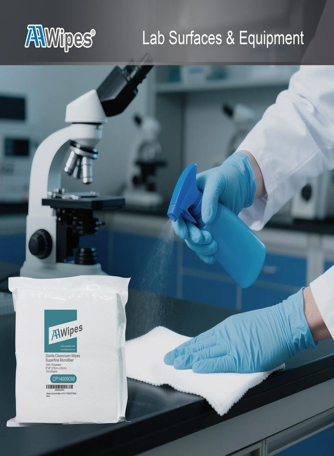 AAwipes Sterile Cleanroom Wipes 9 x 9 Inch, 140 GSM, EO Sterilized Polyester Microfiber Wipers, 150 Count Bag for Lab, Electronics, etc. (CP14009EO) - Image 5