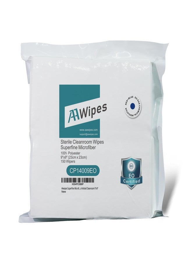 AAwipes Sterile Cleanroom Wipes 9 x 9 Inch, 140 GSM, EO Sterilized Polyester Microfiber Wipers, 150 Count Bag for Lab, Electronics, etc. (CP14009EO) - Image 1