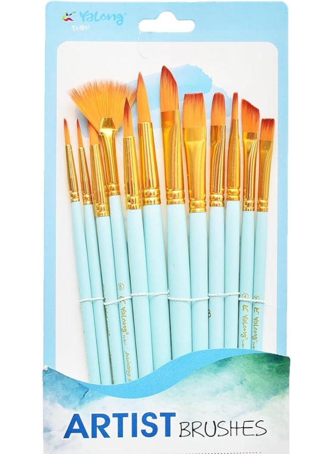 يالونج Yl213701-5_Yl-17 مجموعة من 12 قطعة من فرش الطلاء - Image 3