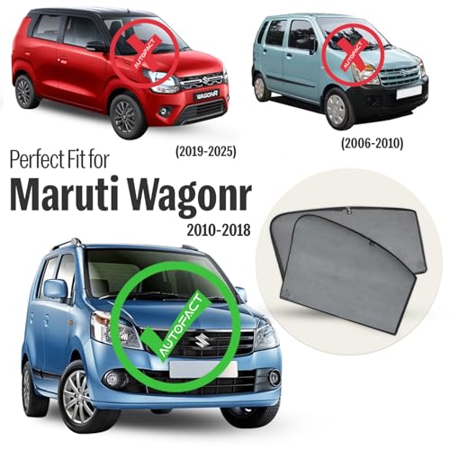 Autofact Car Sunshades for Maruti Wagonr (2010 to 2018), UV Protection, Useful Car Accessories, Custom fit Sun Shades for Side Windows, Set of 4 - Image 2