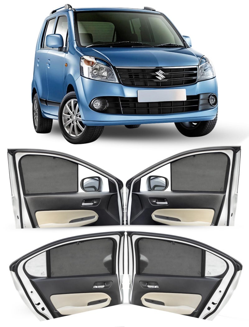 Autofact Car Sunshades for Maruti Wagonr (2010 to 2018), UV Protection, Useful Car Accessories, Custom fit Sun Shades for Side Windows, Set of 4 - Image 1