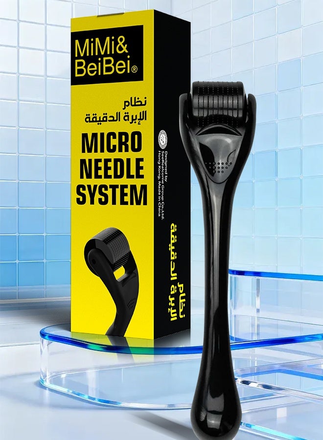 MiMi & BeiBei نظام أسطوانة الإبر الدقيقة بسمك 1 مم لنمو الشعر واللحية مع 540 إبرة من التيتانيوم، أسطوانة ديرما للإبر الدقيقة لنمو الشعر واللحية والرموش والحواجب، تصلح بصيلات الشعر التالفة - Image 1