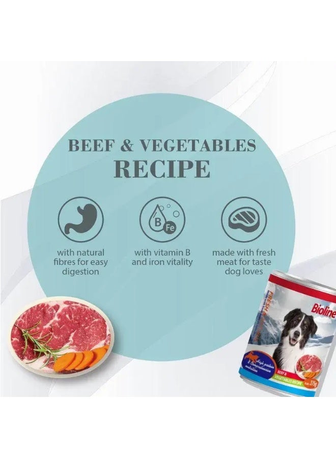 بايولاين طعام كلاب معلب 375 جم – لحم بقري وخضروات (عبوة 6 علب) - Image 3