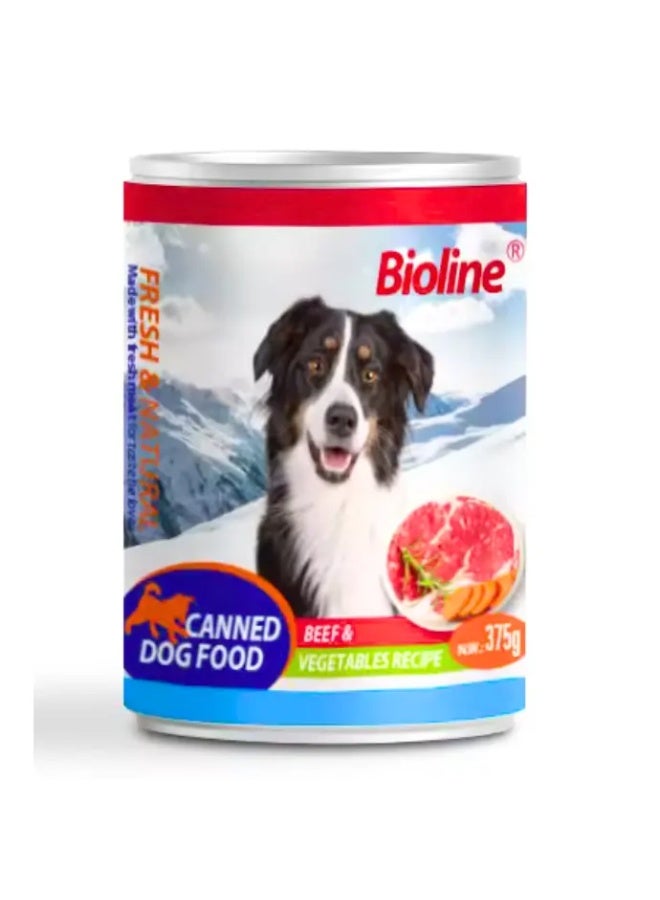 بايولاين طعام كلاب معلب 375 جم – لحم بقري وخضروات (عبوة 6 علب) - Image 2