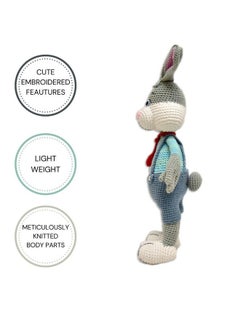 Happy Threads Happy Threads |Jasper |Bunny| for Girls & Boys |Soft Toys |38cms | Rabbit Toy| Gifting Material | Crochet Toys | BIS Certified  - Image 4