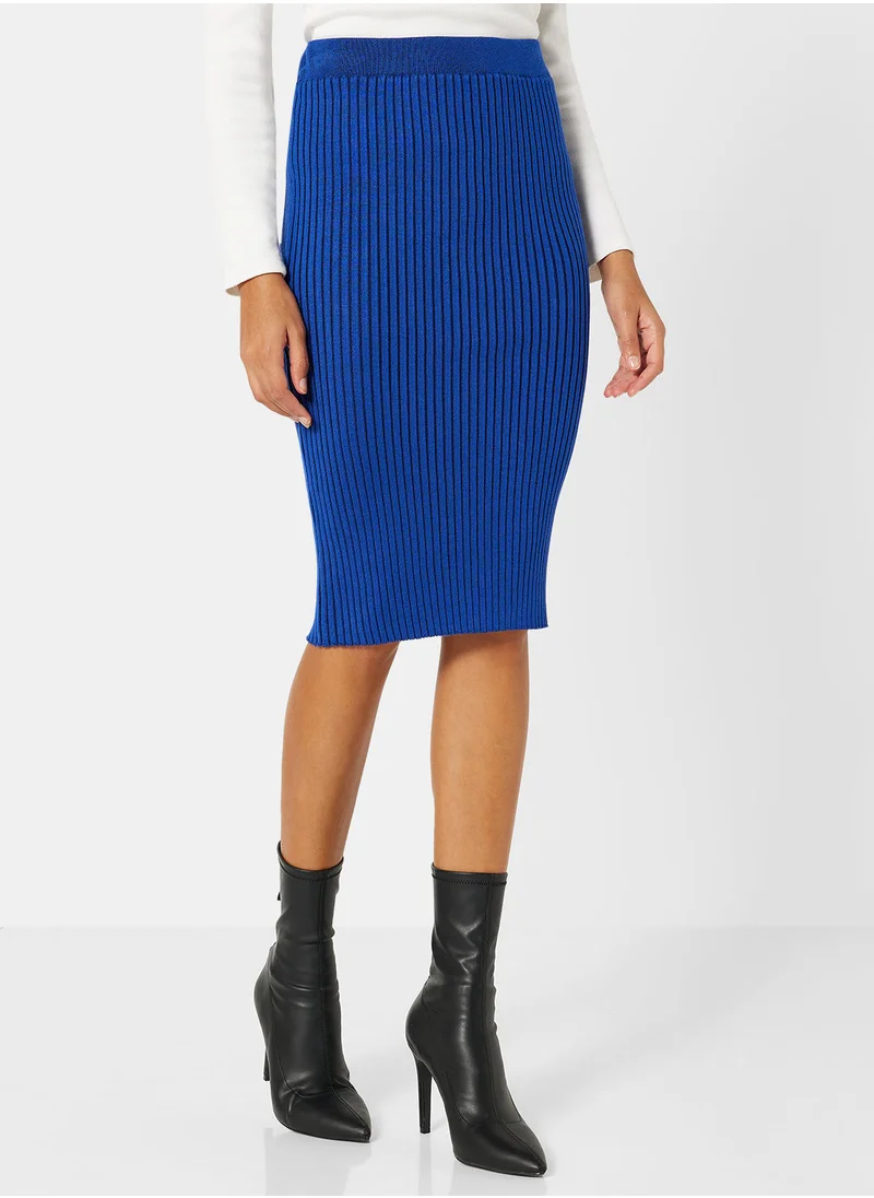 VERO MODA Ribbed Bodycon Midi Skirt