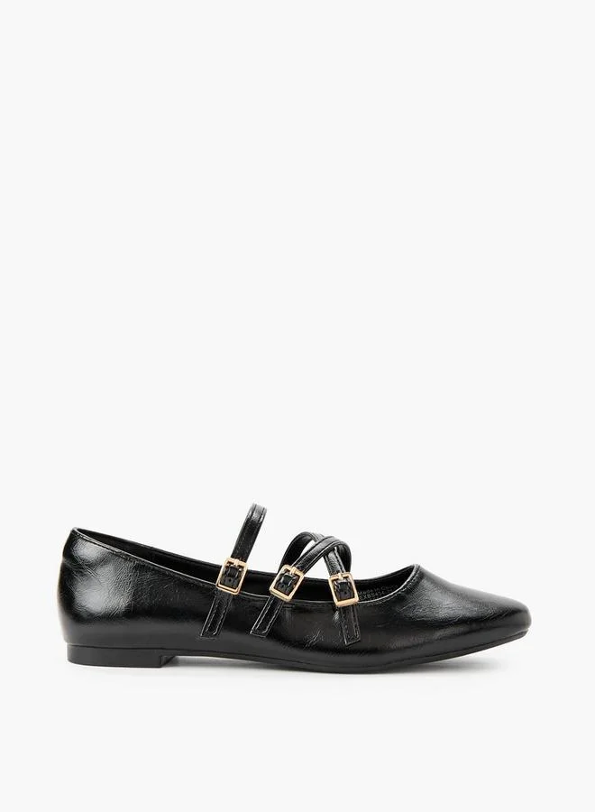 Celeste BLACK Women Buckle Closure Ballerina Shoes for Women | Best Price UAE