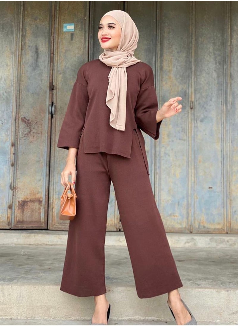 Loquat Women's Solid Color Split Set 