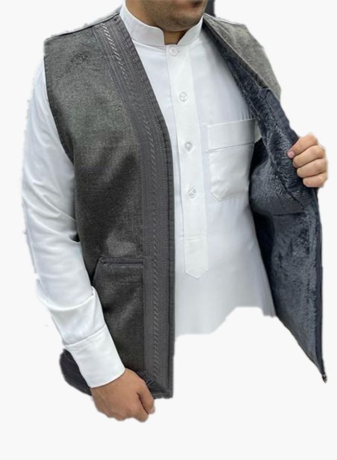 الوصيف صدرية رجالية شتوية بفرو - Image 2