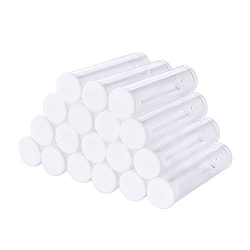 Craftdady 100Pcs Transparent Clear Plastic Small Empty Storage Tubes Bead Container Set Test Bottles Organizers Boxes with Lid 2.16x0.59 (55x15mm) - Image 1