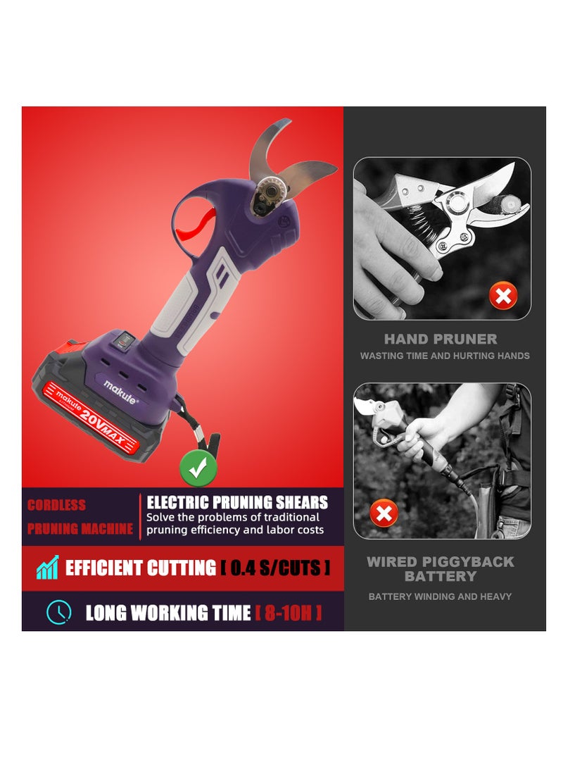 makute - Cordless Electric Pruning Shears with 2 Batteries, Brushless Motor, 20V, for Garden and Trees Sk5 Blades CPM001 - Image 1