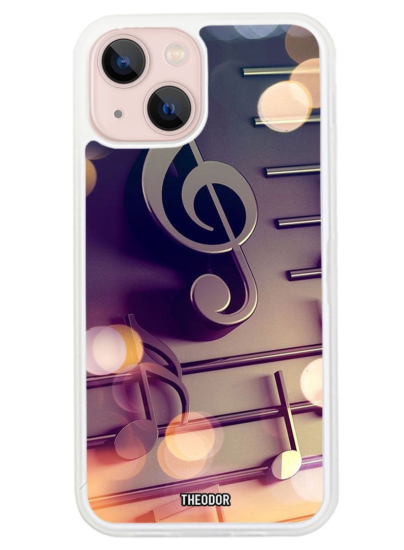 Theodor Protective Case Anti Scratch Shock Proof Cover For APPLE IPHONE 14 Music Nodes (White Bumper) - Image 1
