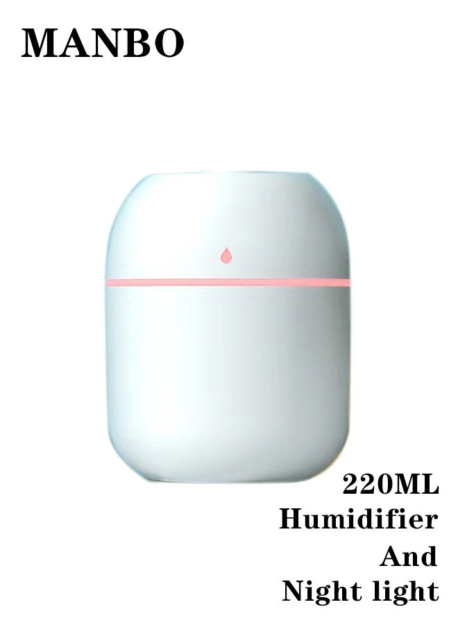 MANBO Portable Mini Humidifier with LED Night Light, Silent Desktop Mist Humidifier - Image 1