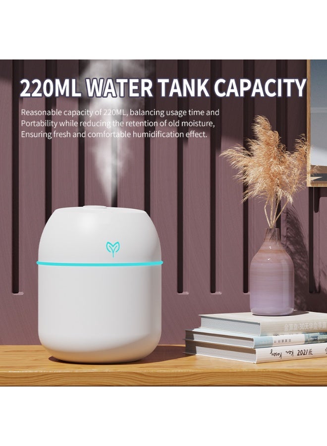 MANBO Portable Mini Humidifier with LED Night Light, Silent Desktop Mist Humidifier - Image 2