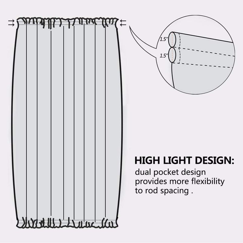 FMFUNCTEX Sidelight Sheer French Door Curtains 72"" Long White  Green and Grey Print Branch Semi-Sheer Door Panels for Front Patio Door 24 w 2 pk - Image 5