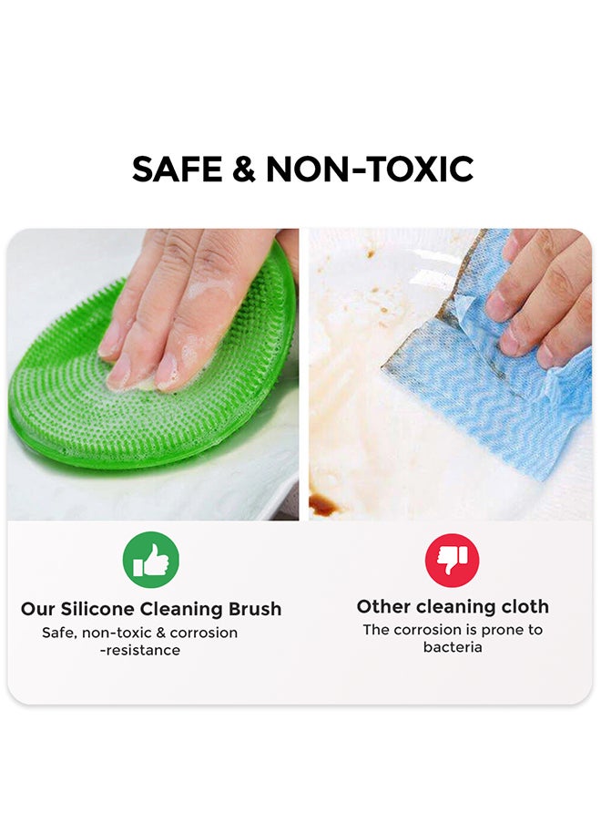 O Ozone - Silicone Dishwash Sponge Made of Food Grade Material for Dishes [Pack of 3] Sponge is Dishwasher Safe Heat Resistant and BPA Free - Red/Purple/Blue - Image 1
