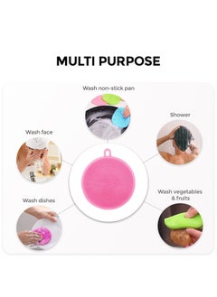 O Ozone Silicone Dishwash Sponge Made of Food Grade Material for Dishes [Pack of 3] Sponge is Dishwasher Safe Heat Resistant and BPA Free - Red/Purple/Blue  - Image 5