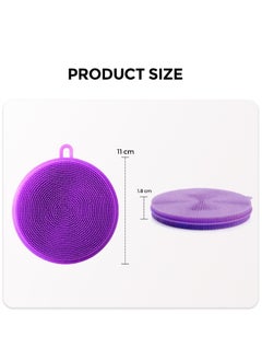 O Ozone Silicone Dishwash Sponge Made of Food Grade Material for Dishes [Pack of 3] Sponge is Dishwasher Safe Heat Resistant and BPA Free - Red/Purple/Blue  - Image 2