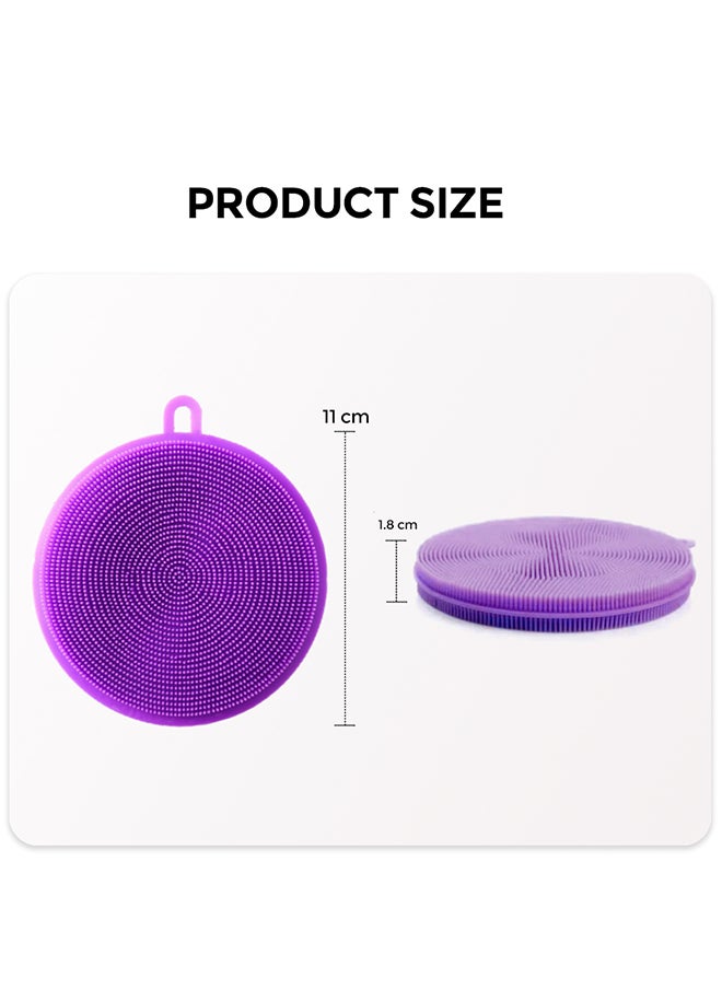 O Ozone - Silicone Dishwash Sponge Made of Food Grade Material for Dishes [Pack of 3] Sponge is Dishwasher Safe Heat Resistant and BPA Free - Red/Purple/Blue - Image 1