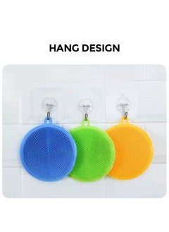 O Ozone Silicone Dishwash Sponge Made of Food Grade Material for Dishes [Pack of 3] Sponge is Dishwasher Safe Heat Resistant and BPA Free - Red/Purple/Blue  - Image 4