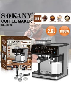 sokany 4 In 1 Automatic Espresso Machine,1800W/2.6L Cappuccino/Latte/Espresso/Grind Coffee Machine with Automatic Milk Frother, 20 Bar Pump Pressure,Touchscreen Coffee Maker for Home and Office,SK-04032  - Image 3