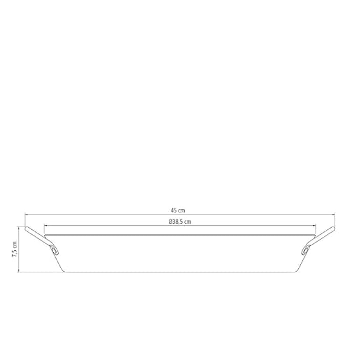 ترامونتينا مقلاة لوريتو جرافيت 38 سم 54 لتر من الألومنيوم للبايلا مع طلاء داخلي غير لاصق من ستارفلون ماكس خالٍ من حمض بيرفلورو الأوكتانويك ومقابض معدنية - Image 4