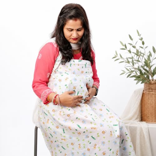 Motherly Nursing Cover for Breastfeeding – Soft, Breathable Feeding Apron for Mom, Multi-Use Feeding Cover & Scarf-Car Print - Image 1