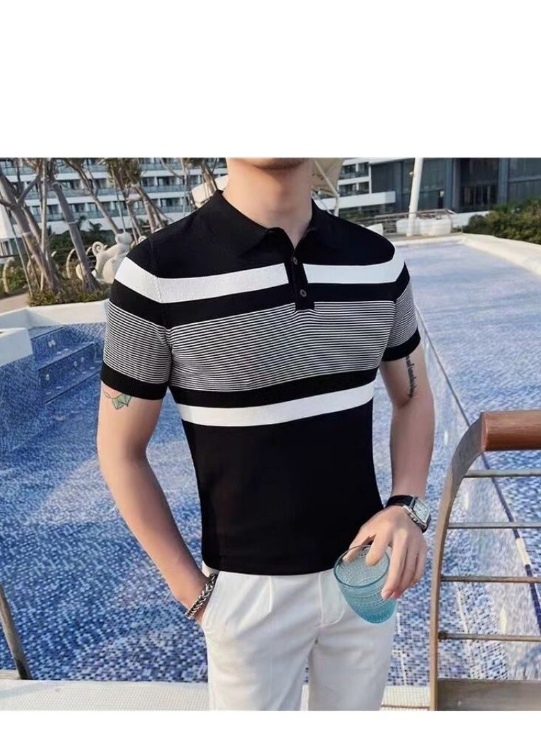 Men's Pure Cotton Short Sleeved T-shirt Casual POLO Shirt  - Image 1