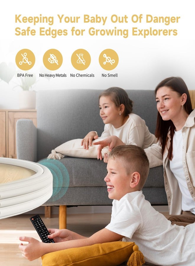 QYV 7.9''W Extra-Wide Edge Protector, 6.56FT 0.47''Th Baby Proofing Corner Guards, Safety Furniture Bumper, Pre-Taped, Thick Soft Rubber Foam Padding for Fireplace Table Stair Cabinet (White Gray) - Image 4
