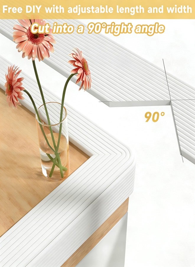 QYV 7.9''W Extra-Wide Edge Protector, 6.56FT 0.47''Th Baby Proofing Corner Guards, Safety Furniture Bumper, Pre-Taped, Thick Soft Rubber Foam Padding for Fireplace Table Stair Cabinet (White Gray) - Image 5
