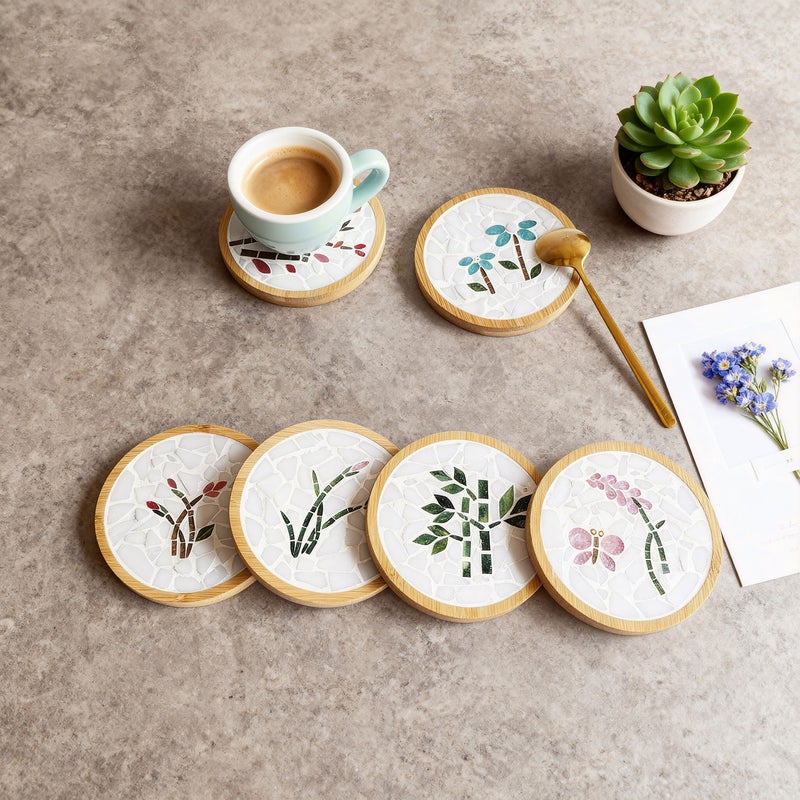 Handmade Bamboo Mosaic Coaster Kit – DIY Activity for Youth - Image 3