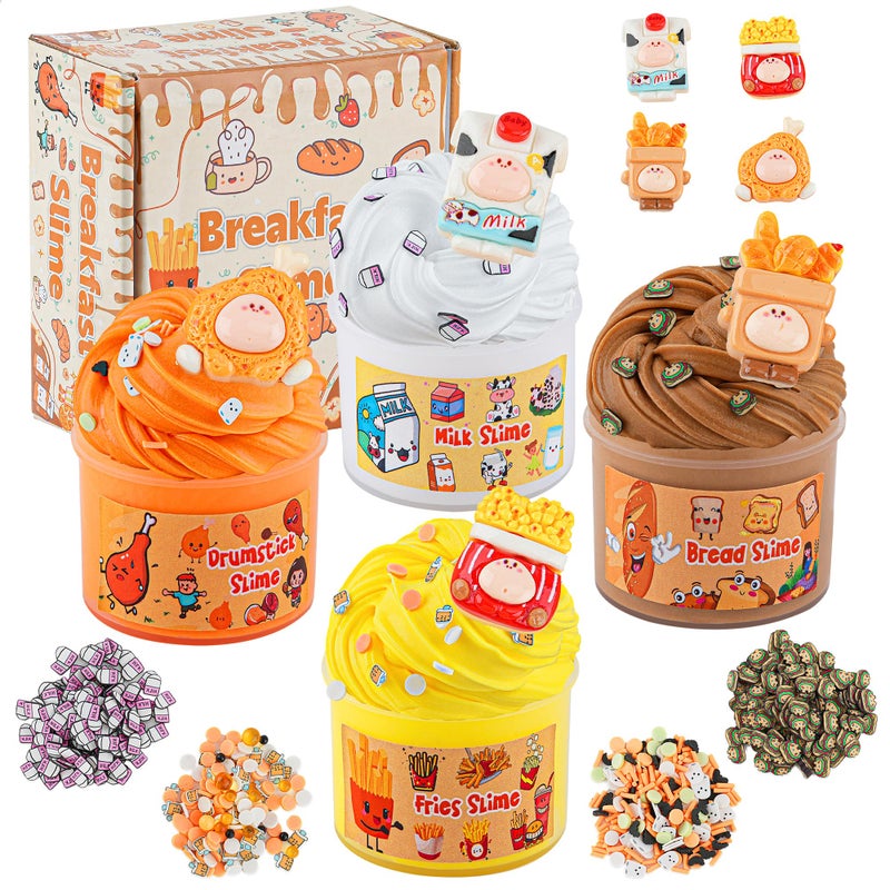 Okaybee 4 Pack Food Butter Slime Super Soft NonSticky Slime Kit for Girls Boys Ages 812 Slime Party Favors for Kids Sensory Toys Holiday Birthday Easter Hallowmas Christmas Girls Gifts Boys Gifts - Image 2