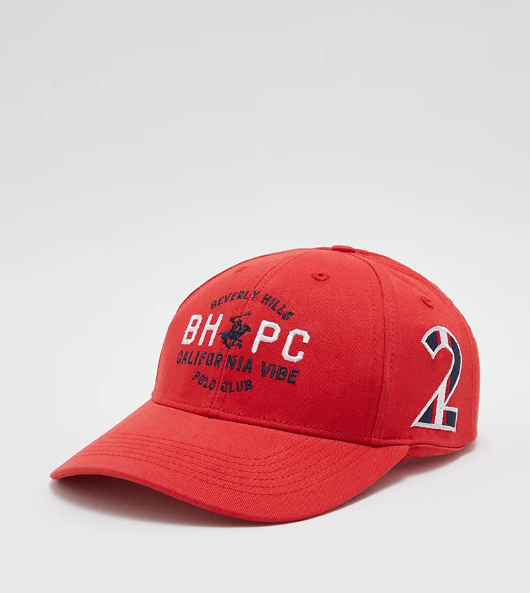 BEVERLY HILLS POLO CLUB Logo Embroidered Red Baseball Cap
