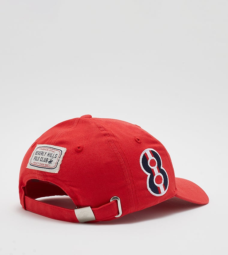 BEVERLY HILLS POLO CLUB Logo Embroidered Red Baseball Cap - Image 2