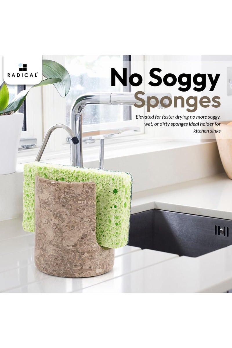 راديكالن حامل إسفنج رخامي من أوشيانك | حامل حوض مطبخ يدوي الصنع بطول 3.5 بوصة مع إسفنجة تنظيف - Image 5