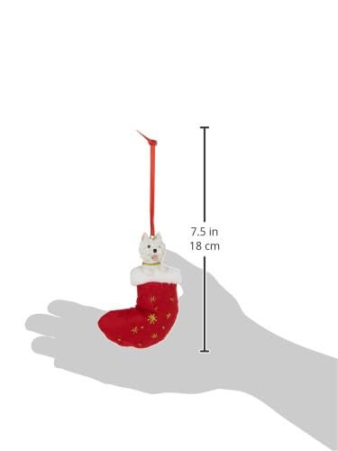 إي آند إس بتس Westie Fabric Christmas Stock Ornament with "" Santa's Little Pals "" - Image 4