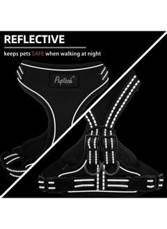PUPTECK PUPTECK Dog Harness and Leash Set for Small Medium Sized Dogs, No Pull Dog Harness for Walking Training, Adjustable Reflective Puppy French Bulldog Frenchie Harness Soft Padded Vest, Black, L  - Image 5
