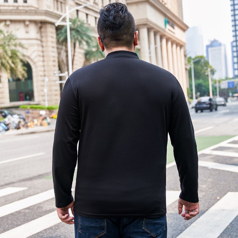 Men'S Plus-Size T-Shirt With Stretch, Loose Fit, Maple Leaf Print, Long-Sleeve T-Shirt, Oversized V-Neck Versatile T-Shirt, Base Layer Shirt - Image 5