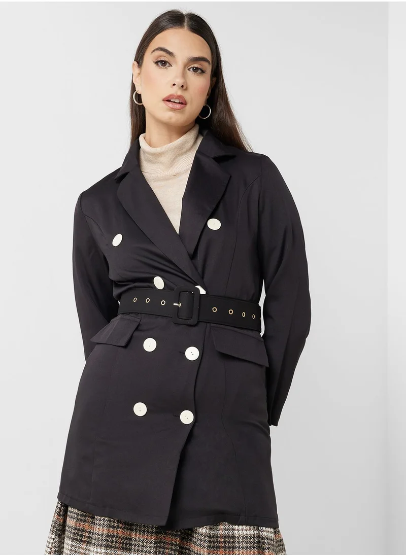ELLA Belted Double Breasted Blazer